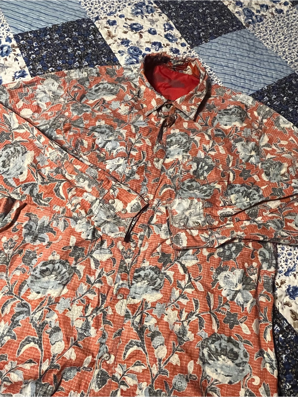 Wrangler 20X Men’s XL Floral Long Sleeve Button Snap Shirt
